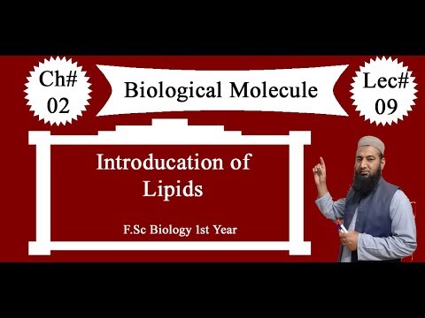 Biology Ch#02 -Lecture#09 Introduction of Lipids (F.Sc 1st Year)