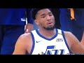 Donovan Mitchell steps in between De’Aaron Fox and officials