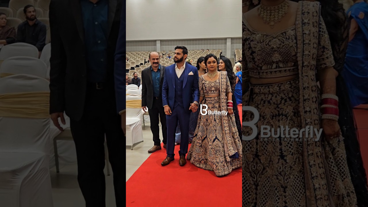 വധുവിന്റെ കയ്യിൽ പിടിച്ച്  സ്റ്റേജിലേക്ക് നടക്കുന്ന വരൻ 😍 | Rajesh Hebbar Son Wedding 