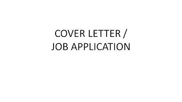 101 Cover Letter/Unit- 6,Job Application by Nandini Singh , GPC Dungarpur