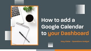 How to add a Google Calendar to Your Dashboard