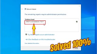 How To Fix DHCP Is Not Enabled for Wi Fi in Windows 10