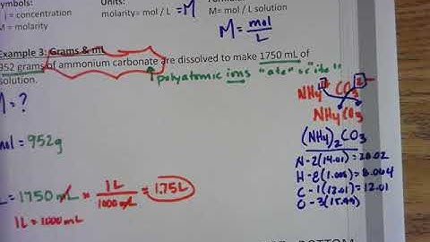 Calculating Molarity: grams and mL