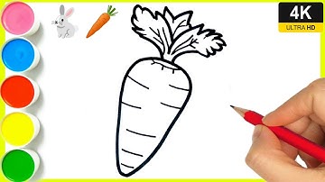 How to draw carrot Drawing easy || Step by step carrot Drawing || simple and easy carrot Drawing.