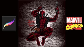 DEADPOOL CARTOON SPEEDART W/PROCREATE ON IPAD