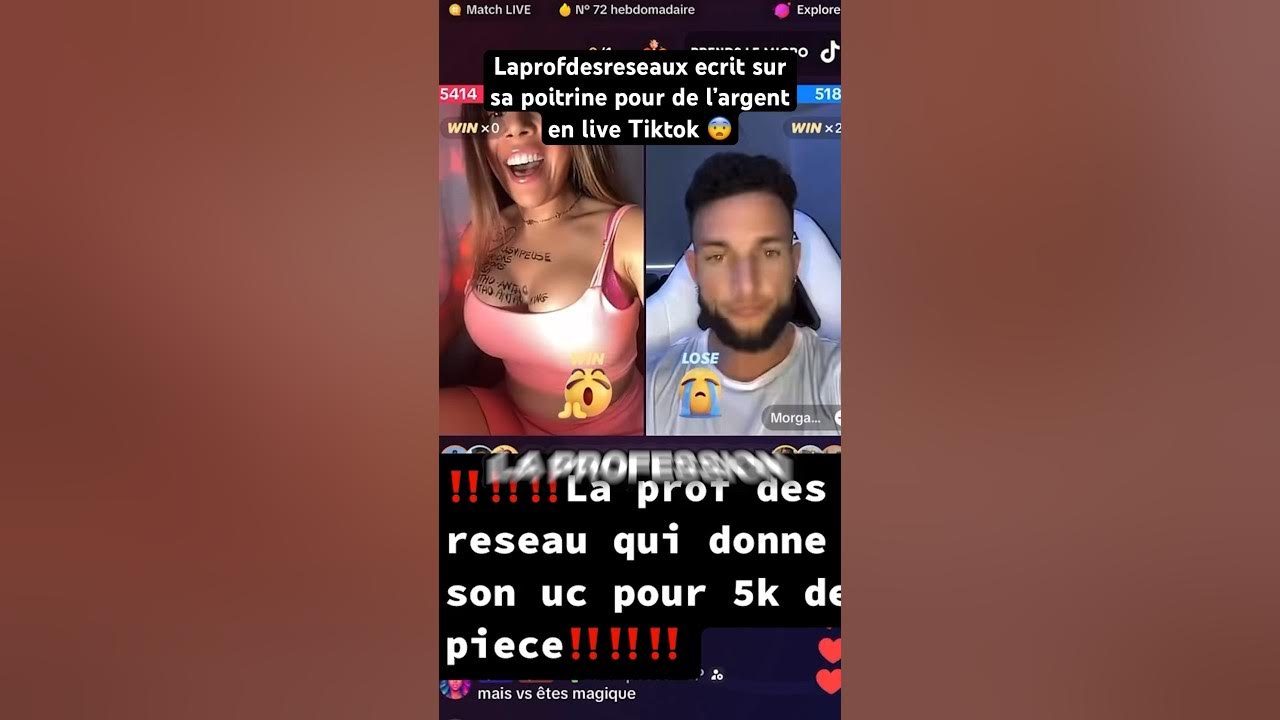 LA PROF DES RESEAUX ECRIT SUR SA POITRINE POUR DE L’ARGENT EN LIVE TIKTOK 😨 shorts drama 