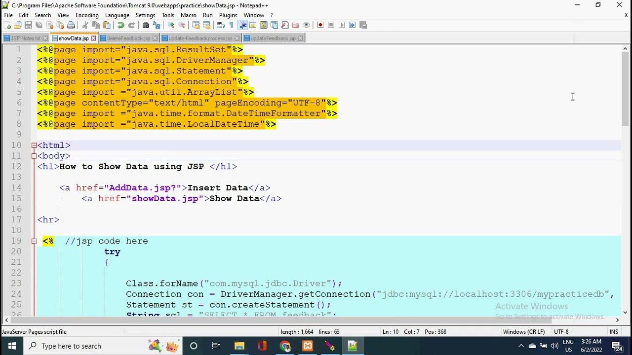 How to update and delete data using jsp and mysql - YouTube