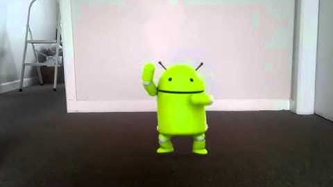 Dancing android robot