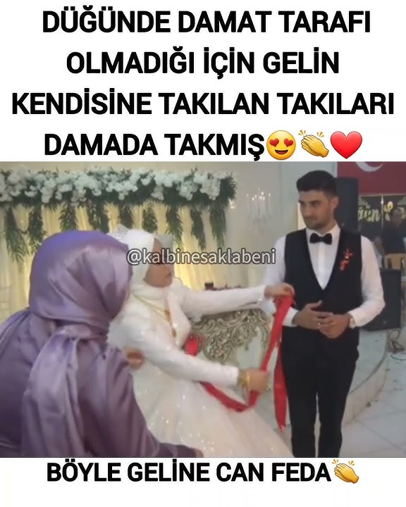 Düğünde Damat Tarafı Olmayınca Gelin Kendisine Takıları Damada Takmış😍👏