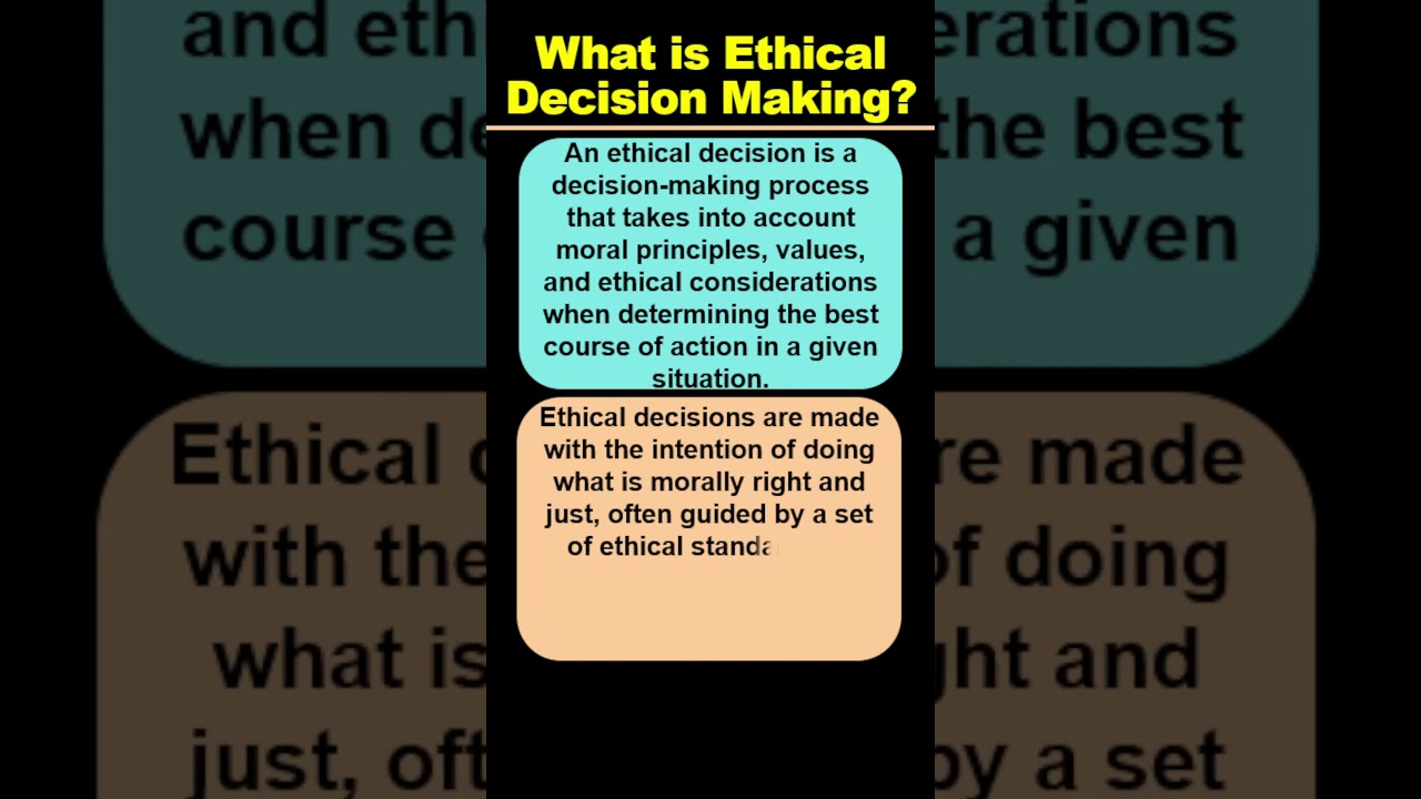 What is Ethical Decision Making ? 
