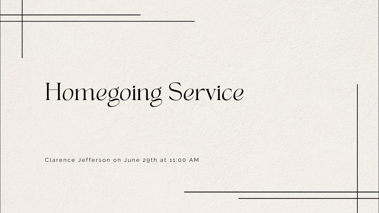 Homegoing Program Payer Homegoing Service - June 29 - YouTube
