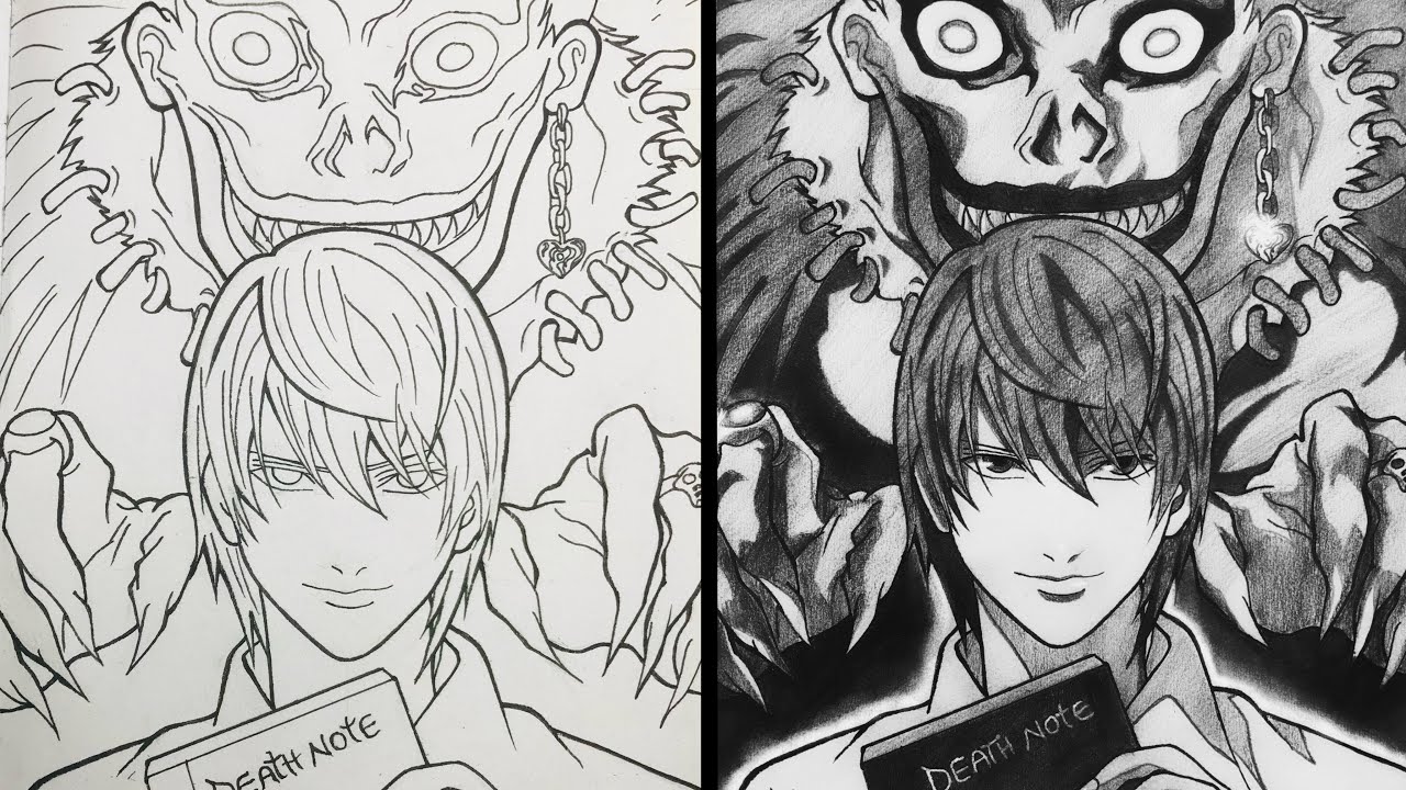 How to draw Light Yagami | Death Note - Sketchok easy drawing guides