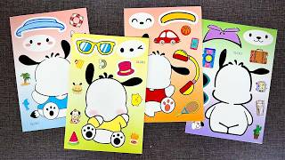 [🐶paper diy🐶] Decorating Pochacco Sticker Book Makeover ✨ Silly Face Stickers | Satisfying ASMR