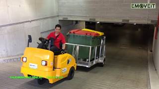 QDD30TS with 6 Bin Trailer  -  Ramp is 16 Degrees or  1 in 3.48 or 28.67%