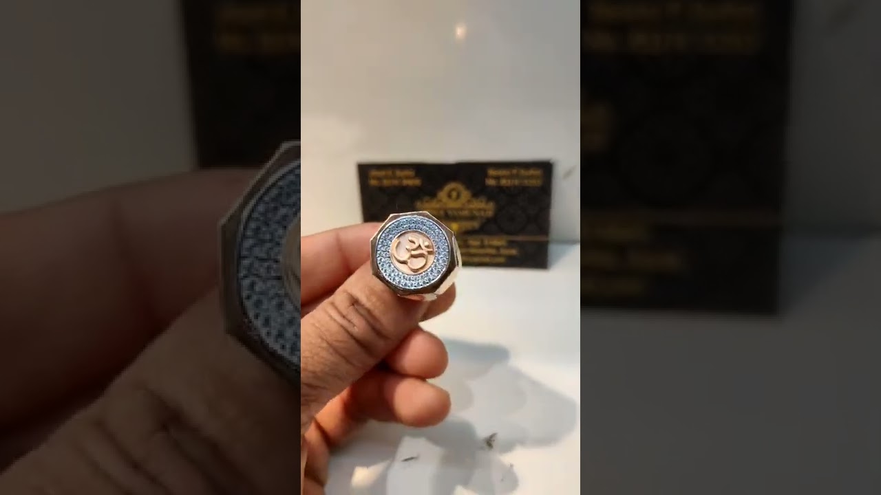 Gold ring, The Divine Om Ring, GOLDSHINE 18K Gold Men's Ring Size  OM Aum Ohm