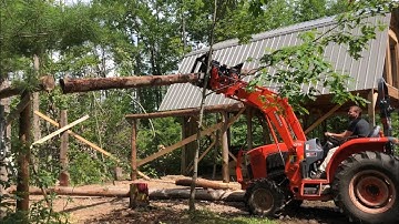 #84 DIY Log Framed Woodshed Part 2