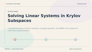 Solving Linear Systems in Krylov Subspaces (GMRES, Conjugate Gradient)