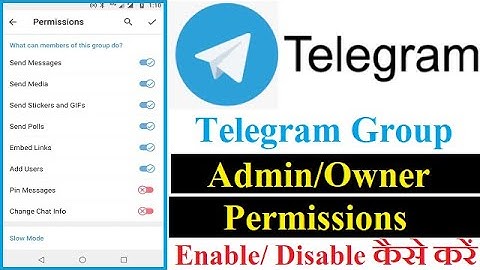 How To Change Permissions Of Telegram Group | Telegram Admin/Owner Permissions Settings