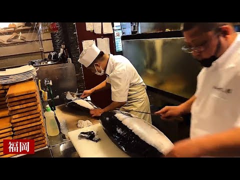 Japan-Fukuoka sushi chef corps with amazing technology