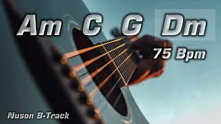 Rock Pop Backing Track A minor | Acoustic Guitar Tracks with Cajon | 75 Bpm