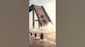 Moment the Bridge Almost Swept Away by Heavy Floods! #viral #shorts