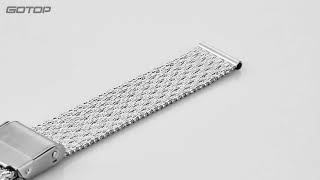 WS061 65 105MM Silver Stainless Steel Watch Strap