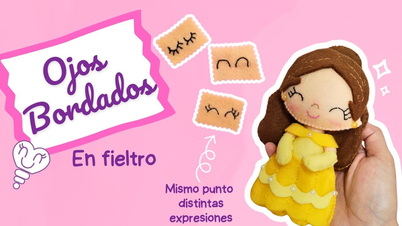 Ojos bordados para tus manualidades en fieltro!🪡✨ | básicos y fáciles de hacer