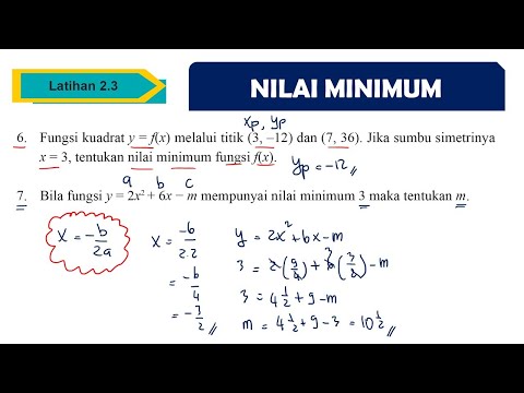 Rumus fungsi kuadrat nilai minimum