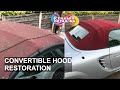 Convertible soft top restoration  fabric roof cleaning using household products