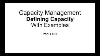 CAPACITY MANAGEMENT PT 1 of 3 | DEFINING CAPACITY WITH EXAMPLES | SITORA INOYATOVA