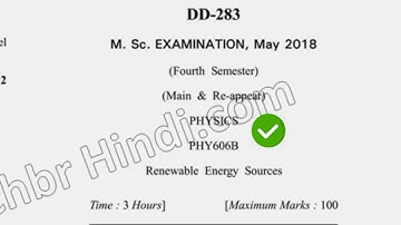 2018 Dcrust MSc Physics 4th Sem Renewable Energy Resource Question Paper