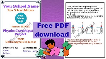 Physics Investigatory Project PDF | Electromagnetic Induction | Class 12 ⚡
