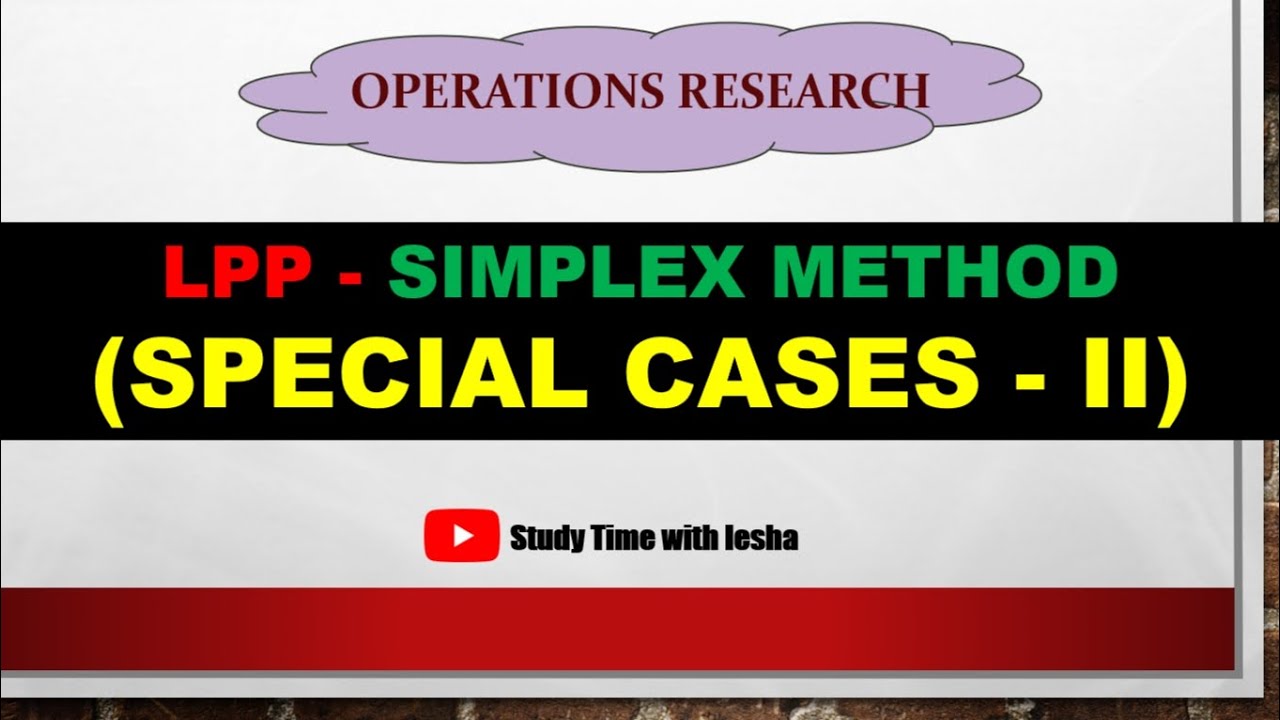 Lec LPP10. Simplex Method | Degeneracy | Cycling | Linear Programming ...