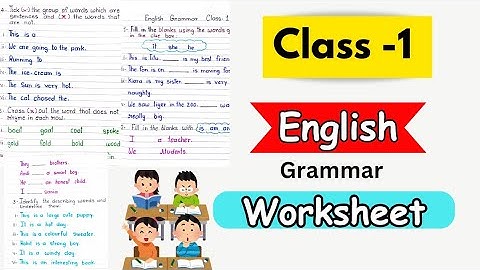 Class 1 English Grammar Practice Sheet ||  English Worksheet For Class 1 2024-25 || Grade 1 English