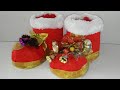 como hacer botas de navidad con botellas de plastico tutorial manualidades adornos navideños DIY