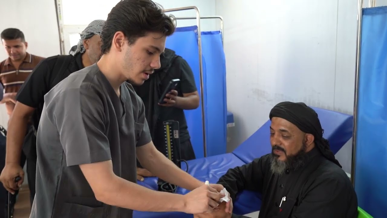 خدمات المفرزة الطبية لجامعة جابر بن حيان للعلوم الطبية والصيدلانية لزائري أربعينية الإمام الحسين(ع)