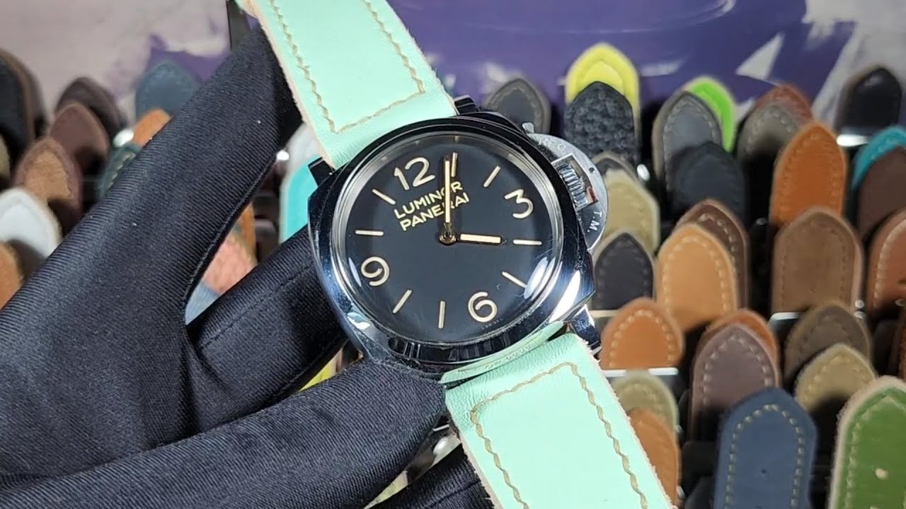 47mm Aftermarket Panerai Strap "Saturday Lover" Handmade with Aged Buckle on Panerai PAM00372