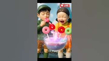 Squid Game AI eating colorful Lollipop edible slime ASMR #squidgame #asmr #ai #shorts #ytshorts
