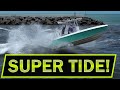 SUPER TIDE LEADS TO BIG WAVES IN SMALL INLET  | ROUGH INLET | Boats at Jupiter Inlet