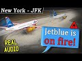 Fire during takeoff on jetblue a321 at kennedy airport