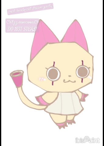 scraps as a lovely cat dream party character! credits to lovely cat dream party ≽^•⩊•^≼
