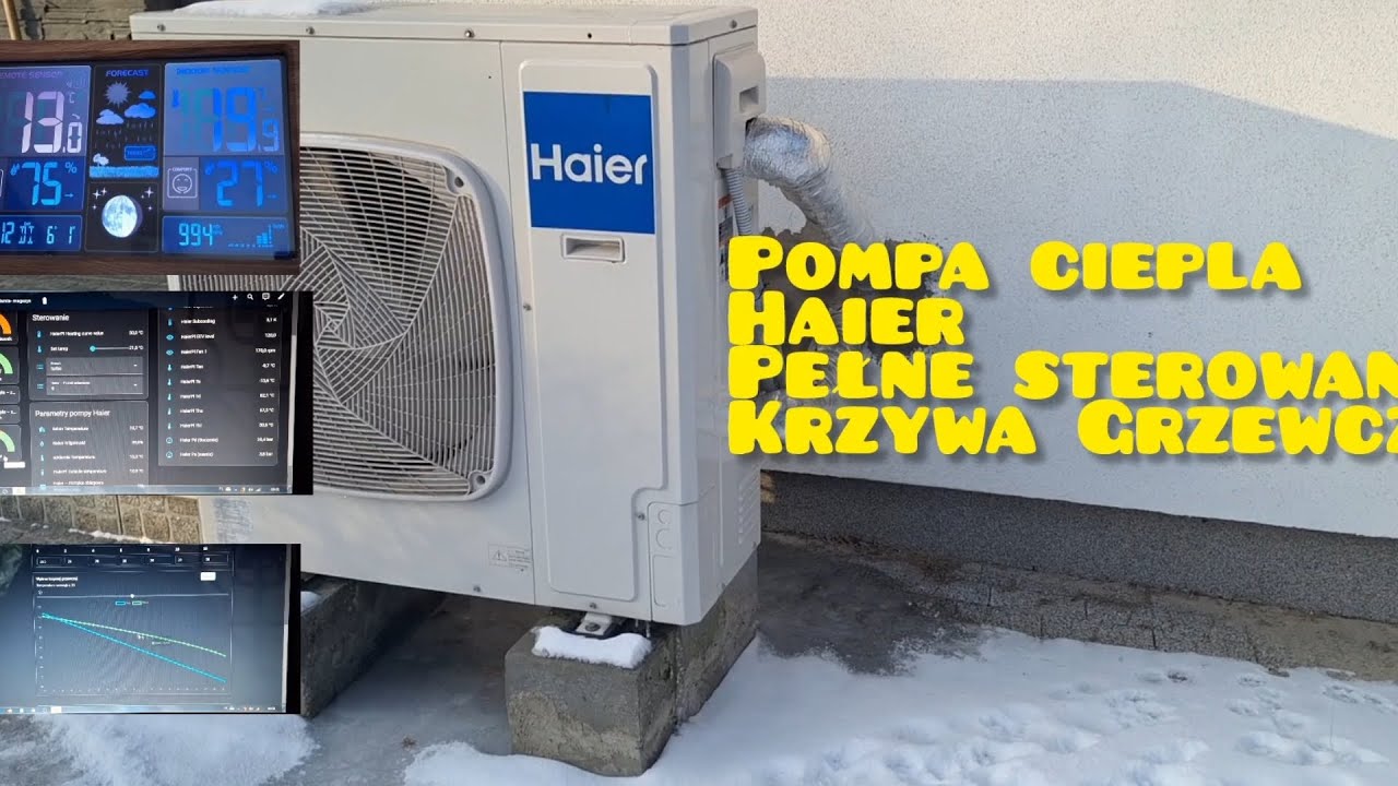 -13 stopni.Praca pompy ciepła Haier, krzywa grzewcza