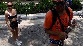 Freedom Shorts In West Palm Beach With Police And Rubberneckers