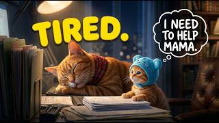 Ginger Kitten Takes Care of Tired Mama Cat ❤️🐱 | Heartwarming Cat Story