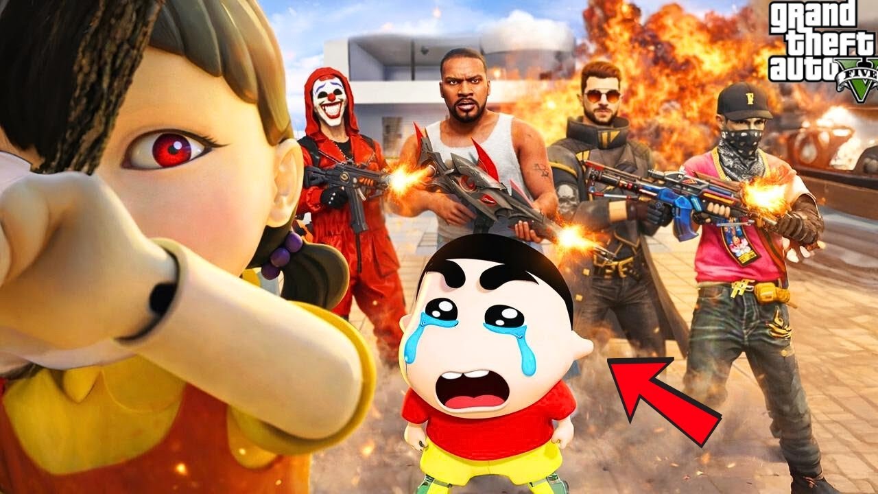 GTA 5 : Free Fire Map-এ Squid Game Doll এর সাথে Dangerous Hide & Seek! 😨🔥 | GTA 5 Bangla Gameplay