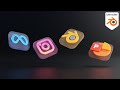 3d icons in blender fast