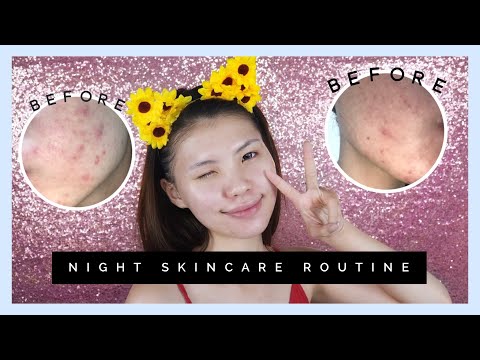 NIGHT SKINCARE ROUTINE ACNE SKIN