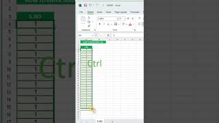 Auto Serial No in Excel — Ctrl + Drag (1-Click)