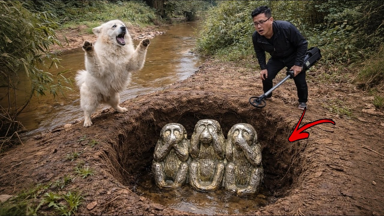Giật Mình Khi Phát Hiện Ba Con Khỉ Kỳ Lạ Bị Phong Ấn Dưới Bờ Suối Cạn | Chó Trắng Giải Mã Giấc Mơ