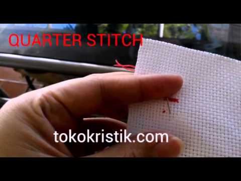 Tutorial cross stitch - Quarter stitch - cross stitch on aida